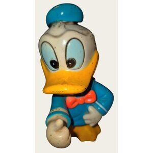 Vintage Donald Duck Rubber Toy Figure Piggy Bank